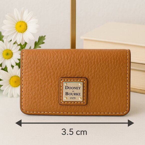 Dooney & Bourke Pebbled Camel Tan Leather Wallet Cardholder - Picture 1 of 5